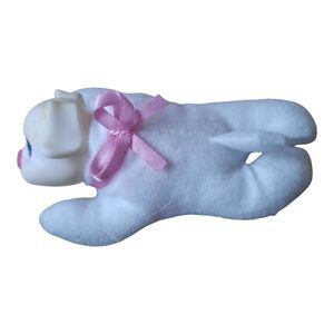 Puppy Suprise White Plush Dog with Pink Ribbon Replacement